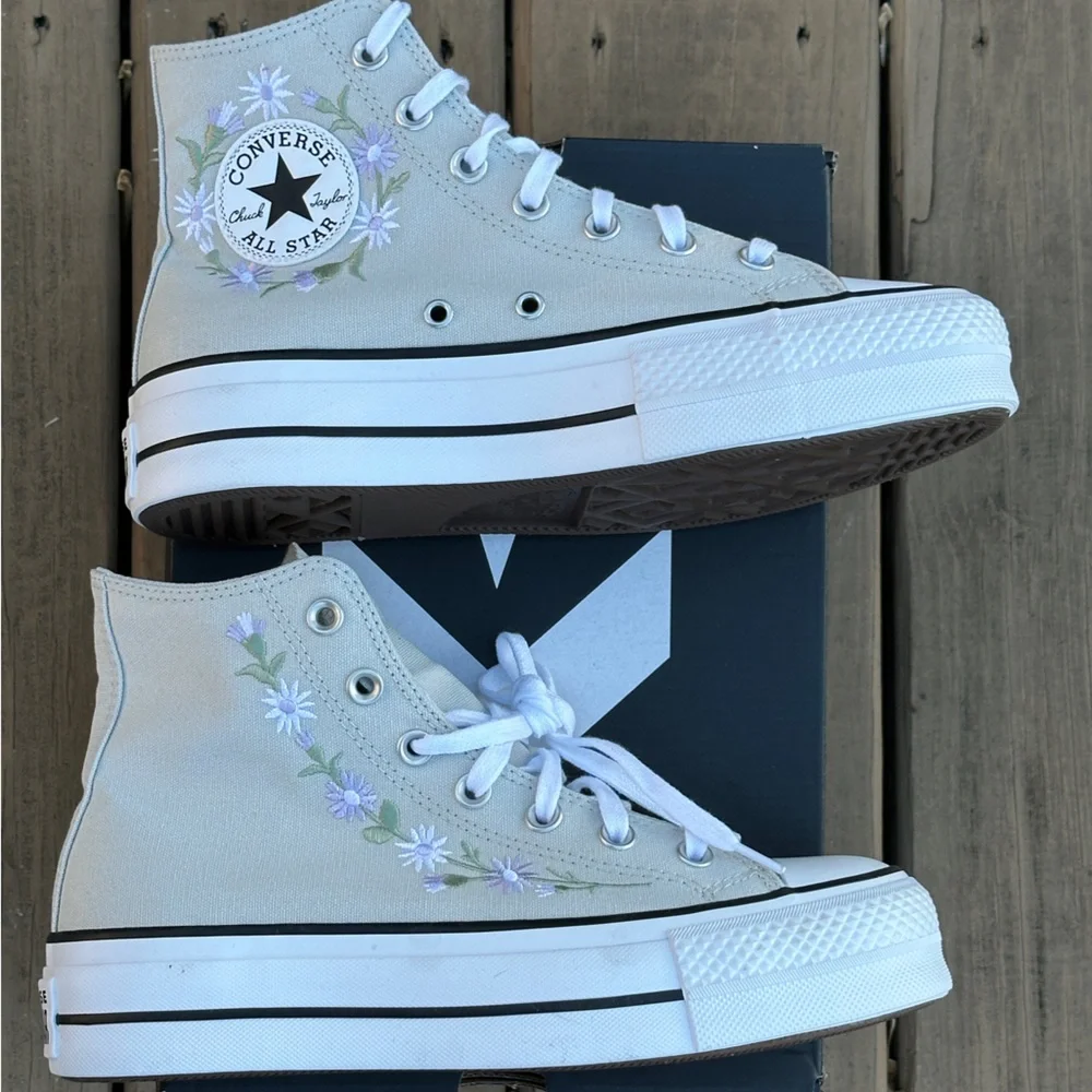 Converse Gray Chuck Taylor All Star Platform High Casual Sneaker Womens 6.5 NEW